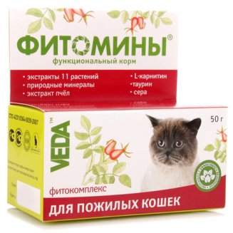 Фитомины функц.корм для пожилых кошек, 50г.