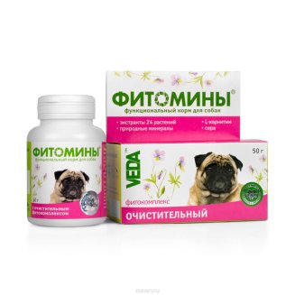 Фитомины с очистительным фитокомплексом для собак, 50г.