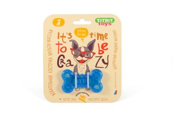 Игрушка жевательная Косточка 7см (голубой)