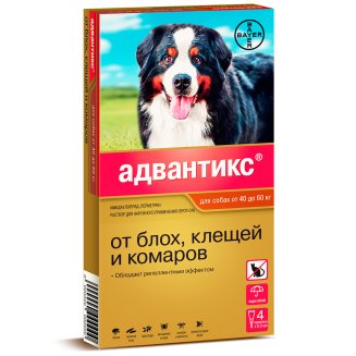 Адвантикс для собак от 40 до 60 кг, уп. 4 пип. х 6,0 мл