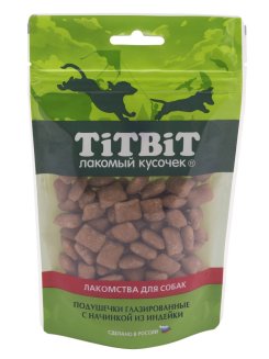 Подушечки глазированные с начинкой из индейки для собак Золотая коллекция 100 г