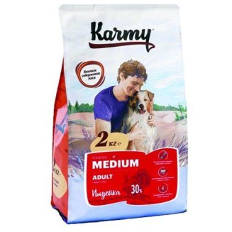 KARMY Medium Adult Индейка — 2кг. Сухой корм для взрослых собак средних пород старше 1 года.