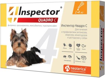Инспектор Quadro капли для собак 1-4 кг 1п.