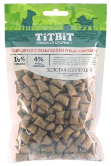 Подушечки с обсыпкой из рубца говяжьего для собак Золотая коллекция 80 г(40)