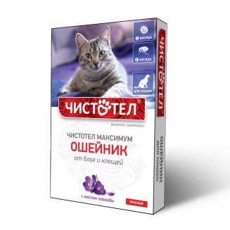 Чистотел Максимум ошейник д/кошек красный С607