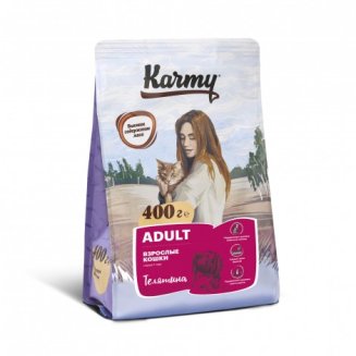 KARMY Adult Телятина — 0,4кг. Сухой корм для взрослых кошек старше 1 года.