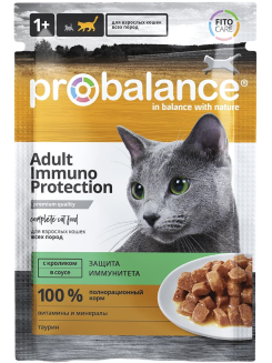 ProBalance Immuno Protection корм консервированный для кошек с кроликом в соусе,пауч 85гр 02 PB 082