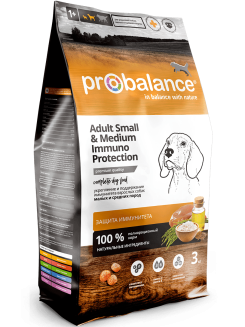 ProBalance Immuno Adult Small&amp;Medium Корм сухойдля взрос. собак малых и средних пород,3 кг 44 PB 659