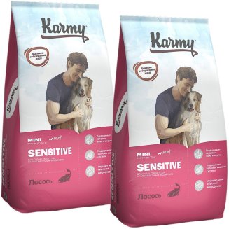 KARMY Sensitive Mini Лосось — 10кг. Сухой корм для собак мелких пород счувствительным пищеварением.