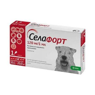 Селафорт для собак 10,1 - 20 кг, 1 х 120мг/1мл