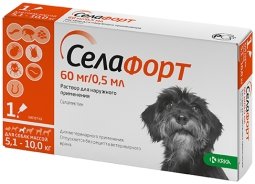 Селафорт для собак 5,1 - 10кг, 1 х 60мг/0,5мл