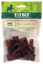 Кубики мраморные из говядины для собак Золотая коллекция 80 г(40)