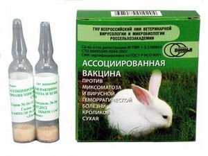 Вакцина ассоциированная против миксоматоза и вирусной геморрагич болезни кроликов сухая 1амп.10доз