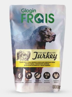 FRAIS ADULT DOG MINI TURKEY (СУХОЙ КОРМ ДЛЯ СОБАК МЕЛКИХ ПОРОД С МЯСОМ ИНДЕЙКИ), 500 ГР