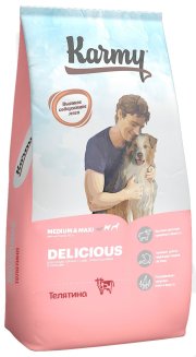 KARMY Delicious Medium &amp; MaxiТелятина — 14кг. Сухой корм для привередливых собак средних и крупных п