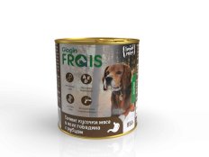 FRAIS HOLISTIC DOG КОНСЕРВЫ ДЛЯ СОБАК МЯСНЫЕ КУСОЧКИ С ГОВЯДИНОЙ И РУБЦОМ В ЖЕЛЕ, 850 ГР