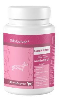 GlobalVet Глобалвит Комплекс Multieffect (adult) для собак мелких пород 140 таб.