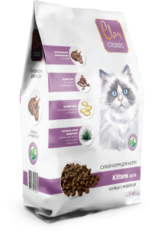 CLAN CLASSIC Kittens 36/19 Сухой корм для котят, курица с индейкой 10 кг