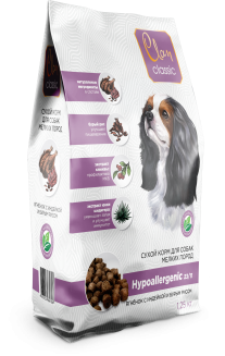 CLAN CLASSIC Hypoallergenic-23/11 Сухой гипоаллергенный корм для собак мелких пород, ягнёнок и индейка с бурым рисом, 1,25 кг 1/6
