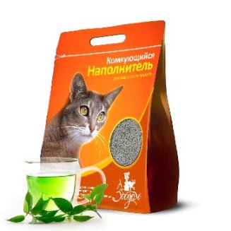 Комкующийся наполнитель для кошачьего туалета "ЗооДом", 5л/4 кг, зелёный чай 1шт.(1/4)