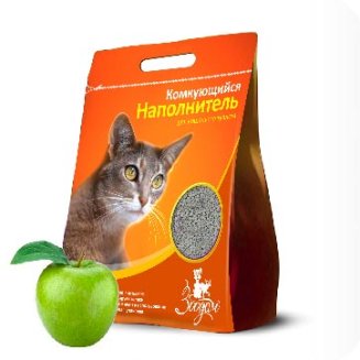 Комкующийся наполнитель для кошачьего туалета "ЗооДом", 5л/4 кг, яблоко 1шт.(1/4)