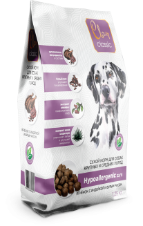 CLAN CLASSIC Hypoallergenic-23/11 Сухой корм для собак крупных и средних пород, ягнёнок и индейка с бурым рисом, 10 кг