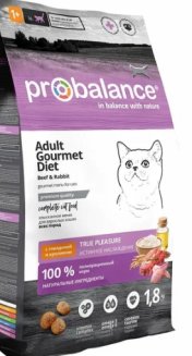 ProBalance Gourmet Diet Корм сухой для кошек с говядиной и кроликом, 1,8 кг 1/6