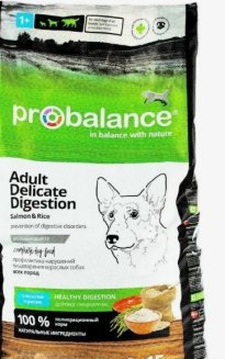 ProBalance Delicate Digestion корм сухой для взрослых собак с лососем и рисом, 2 кг 1/4