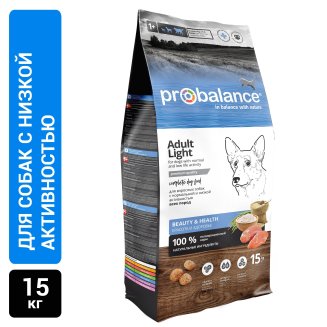 ProBalance Adult Light Beef Корм сухой для взрослых собак всех пород с говядиной, 15 кг