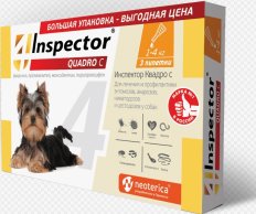 Инспектор Quadro капли д/собак 1-4кг уп.3шт