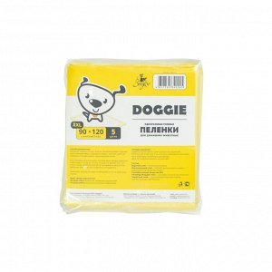 Одноразовые гелевые пеленки для домашних животных "DOGGIE", 90см х 120см ( 5 шт), 1/20 (10702070/130424/3141294, КНР)