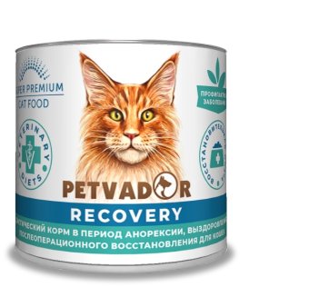 PETVADOR VETERINARY DIETS RECOVERY Восстановительная диета для кошек, курица/индейка 240 гр. 1/12