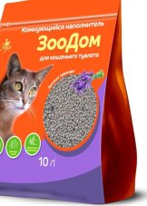 Комкующийся наполнитель для кошачьего туалета "ЗооДом", 10 л/8 кг, лаванда 1шт.(1/2)