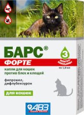 Капли Барс-форте кошки (3п)