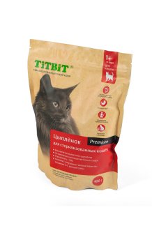 Корм сухой стерилизованные кошки Цыпленок, 400гр.