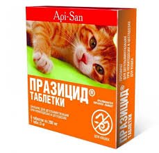 Празицид для кошек, 1таб./3кг, 6таб./уп